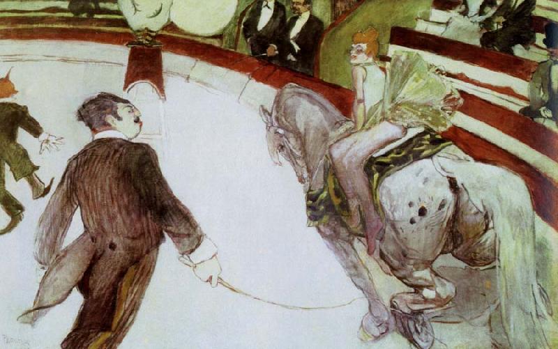 Henri de toulouse-lautrec at the cirque fernando the ringmaster oil painting image